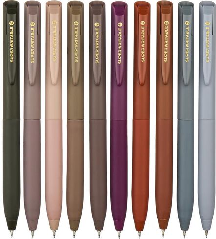 Green Retractable Gel Pens,Colored Gel Pens 10 Color Set Colorful Multi-color Ink 0.5mm Fine Point Comfort Grip Quick Drying for Journals Notebooks Planners Calendars Notes Drawing Crafts in Saudi Arabia
