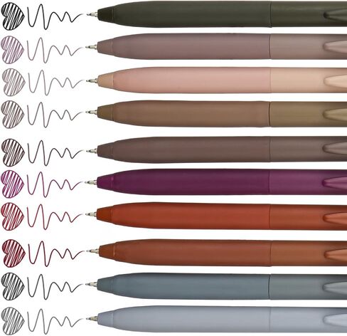 Green Retractable Gel Pens,Colored Gel Pens 10 Color Set Colorful Multi-color Ink 0.5mm Fine Point Comfort Grip Quick Drying for Journals Notebooks Planners Calendars Notes Drawing Crafts in Saudi Arabia