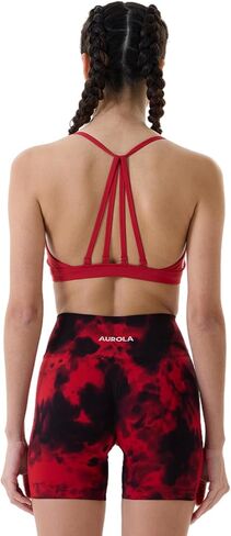 AUROLA Dream Tie Dye Workout Shorts for Women Seamless Scrunch Soft Active Shorts,Deep Red Tie Dye,S in Kuwait