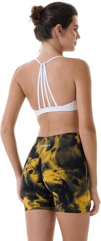 AUROLA Dream Tie Dye Workout Shorts for Women Seamless Scrunch Soft Active Shorts,Deep Red Tie Dye,S in Saudi Arabia