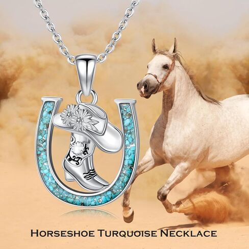 Horseshoe Horse Necklace 925 Sterling Silver Horse Pendant Lucky Horseshoe Jewelry Gifts for Women Girls in Saudi Arabia