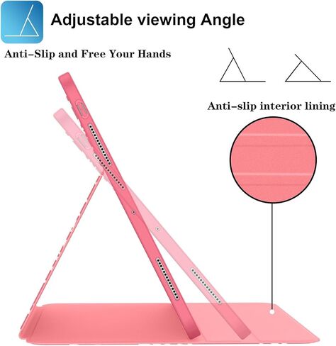 حافظة Supveco لجهاز iPad Pro 13 بوصة (M4) 2024 مع حامل قلم رصاص - [تدعم شحن قلم Apple + الاستيقاظ/السكون التلقائي]، حافظة قابلة للطي ممتازة مع غطاء خلفي ناعم نحيف من مادة TPU لجهاز iPad Pro 13 بوصة - أسود in Kuwait