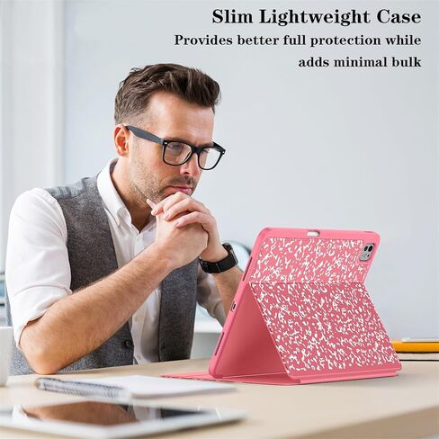 حافظة Supveco لجهاز iPad Pro 13 بوصة (M4) 2024 مع حامل قلم رصاص - [تدعم شحن قلم Apple + الاستيقاظ/السكون التلقائي]، حافظة قابلة للطي ممتازة مع غطاء خلفي ناعم نحيف من مادة TPU لجهاز iPad Pro 13 بوصة - أسود in Kuwait