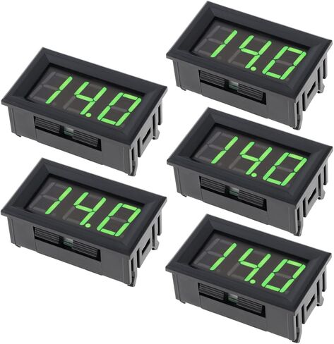 5 قطع من الفولتميتر الرقمي الصغير DC 5-120 فولت، 2 سلك، 0.56 بوصة، لوحة عرض LED لمراقبة بطارية الدراجة النارية (أحمر) in Saudi Arabia