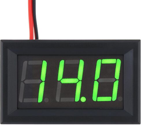 5 قطع من الفولتميتر الرقمي الصغير DC 5-120 فولت، 2 سلك، 0.56 بوصة، لوحة عرض LED لمراقبة بطارية الدراجة النارية (أحمر) in Saudi Arabia