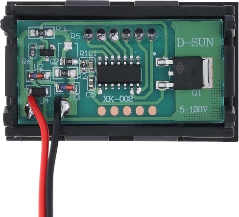 5 قطع من الفولتميتر الرقمي الصغير DC 5-120 فولت، 2 سلك، 0.56 بوصة، لوحة عرض LED لمراقبة بطارية الدراجة النارية (أحمر) in Saudi Arabia