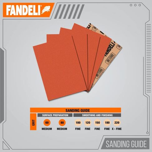 Fandeli | Wood Sanding Paper | Coarse Grit | 50 Sheets of 9'' x 11'' | Perfect for Sanding Wood | Hand Sanding | Orbital Sanders in Saudi Arabia