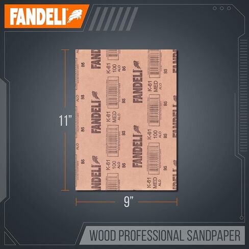 Fandeli | Wood Sanding Paper | Coarse Grit | 50 Sheets of 9'' x 11'' | Perfect for Sanding Wood | Hand Sanding | Orbital Sanders in Saudi Arabia