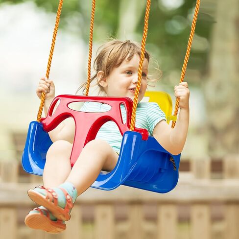 KINSPORY Toddler Swing Seat, 3-in-1 Infant Swing, Secure Detachable Baby Swing Seat with Hanging Straps for Swing Sets Backyard Patio Garden Tree Park Play Equipment (Red) in Saudi Arabia