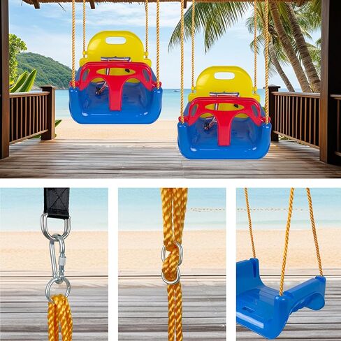 KINSPORY Toddler Swing Seat, 3-in-1 Infant Swing, Secure Detachable Baby Swing Seat with Hanging Straps for Swing Sets Backyard Patio Garden Tree Park Play Equipment (Red) in Saudi Arabia