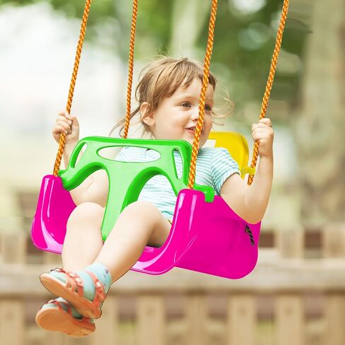 KINSPORY Toddler Swing Seat, 3-in-1 Infant Swing, Secure Detachable Baby Swing Seat with Hanging Straps for Swing Sets Backyard Patio Garden Tree Park Play Equipment (Red) in Saudi Arabia