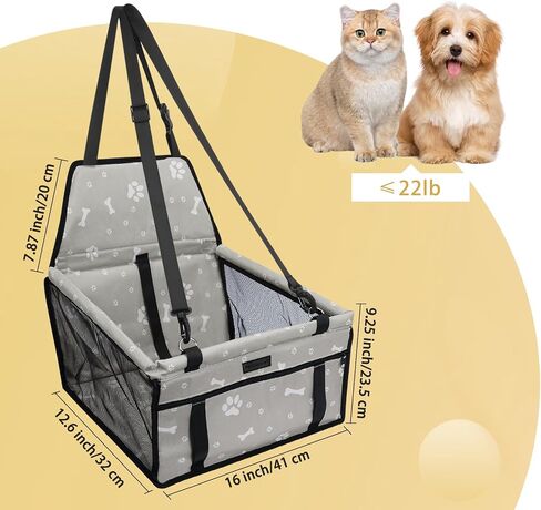 PetsHome Dog Car Seat Foldable Dog Car Booster Seat Waterproof Breathable Oxford Travel Bag for Small to Medium Dogs, Puppies, and Pets-Pattern Blue in Saudi Arabia