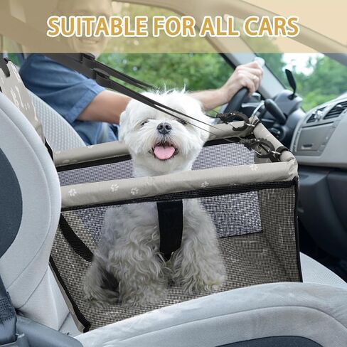 PetsHome Dog Car Seat Foldable Dog Car Booster Seat Waterproof Breathable Oxford Travel Bag for Small to Medium Dogs, Puppies, and Pets-Pattern Blue in Saudi Arabia