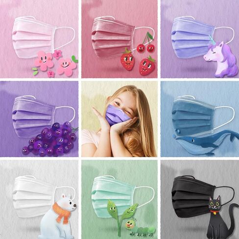 Medtecs Kids Face Mask Disposable - 2 Sizes Option (Child/Youth) 50 PCs - Comfy 3-Ply Breathable Children Masks, The Better & Safer Choice - Youth | Cobalt Blue in Kuwait