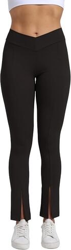 ABOCIW Crossover Flare Leggings for Women V Back Scrunch Butt Lifting Wide Leg Bootcut High Waist Gym Workout Yoga Pants in Saudi Arabia