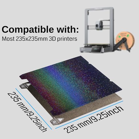 Official Creality K1 Texture PEI Build Plate Kit, Flexible Spring Steel Platform with Power Coating PEI Surface and Magnetic Base Sheet Kit for K1/K1 Max, Ender 3 Series, Ender 5 S1/Pro, 235x235mm in Saudi Arabia