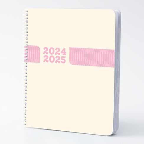 Ultimate Dated College Planner, 2024-2025 Planner with Daily, Monthly, and Weekly Pages for Students (Cream & Fuchsia) in Saudi Arabia
