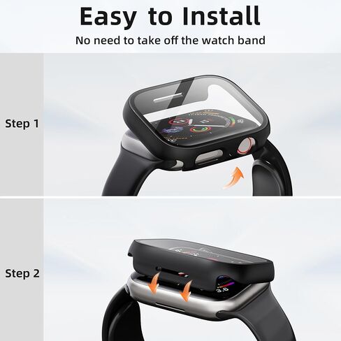 2 Pack Hard PC Case for Apple Watch Series 9/8/7 Screen Protector 41mm, with 9H Tempered Glass Screen Protector, Full Protective Cover for iWatch Ultra Accessories 41mm, White in Kuwait