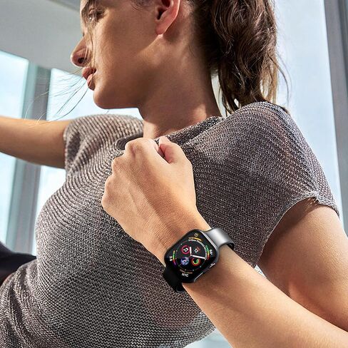 2 Pack Hard PC Case for Apple Watch Series 9/8/7 Screen Protector 41mm, with 9H Tempered Glass Screen Protector, Full Protective Cover for iWatch Ultra Accessories 41mm, White in Kuwait