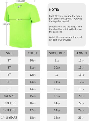 QBK 2T to Youth Neon T Shirt Kids Rash Guard UPF 50+ V-Neck Dry Fit Athletic Short Sleeve Shirts for Boys and Girls in Kuwait