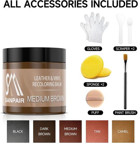 Black Leather Recoloring Balm, Leather Color Restorer, Leather Scratch Repair, Leather Balm, Black Leather Paint, Leather Sofa Stain Remover for Couch, Furniture and Car Seat in Saudi Arabia