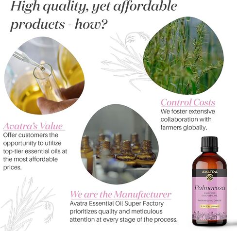 Avatra Rose Essential Oil for Diffuser, Perfume, Skin, Hair, Aromatherapy | Pure & Natural Essential Oil for Massage, Bath, Soap, Candles | Premium Grade with Glass Dropper- 3.38 Fl Oz in Saudi Arabia