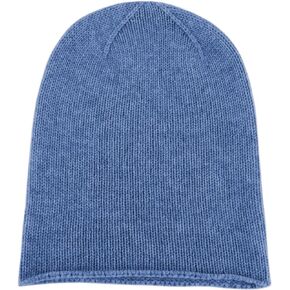 Shorts of Hawick Women's 100% Cashmere Beanie Hat - Denim Blue - Made in Scotland by Love Cashmere