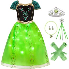 IBQ Princess Costume Girls Kids Halloween Costumes Green Dress Frozen Cosplay Christmas Birthday Party Dress Up