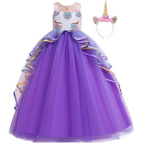 MYRISAM Unicorn Costume Princess Birthday Pageant Party Dance Performance Carnival Long Maxi Tulle Fancy Dress Up Outfits
