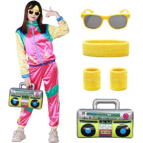 أزياء فانسكاتي 80s بدلة رياضية ريترو 90s أزياء الهيب هوب بدلة صدفة فستان الحفلات للنساء والرجال البالغين