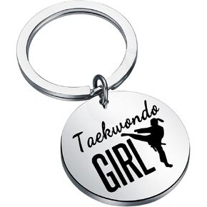 MYOSPARK Taekwondo Girl Keychain Taekwondo Gifts for Taekwondo Girl Martial Arts Gifts Taekwondo Lovers Gifts