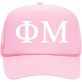 Phi Mu Sorority Trucker Hat - Pink FM Cap - Phi Mu Gifts