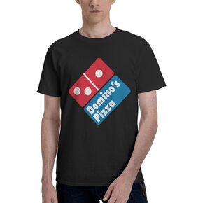 Men's Pizza Logo T-Shirt Graphic Printed Crewneck Tee Fashion Novelty Loose Short Sleeve Tops for Unisex Big and Tall (S-6XL)