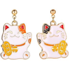 Cute Animal Cat Dog Earrings for Women Asymmetric Kitten Puppy Panda Dangle Earrings Girls Jewelry Gift
