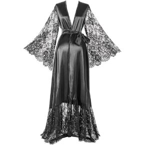 Women's Kimono Robe for maternity photoshoot Lace Bride Bridesmaids Wedding party robe Satin Long Robe