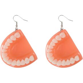 3D Denture Earrings for Women Girls Funny Handmade 3D Tooth Earrings Alternative Style Personality Dental Denture Earrings Exaggerated Pendant Tooth Shaped Earrings Statement Tooth Model Medical Hygienist Earrings Dentist Gift for Dental Student Assistant
