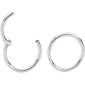 365 Sleepers 2PCS 16G Surgical Stainless Steel 6mm - 10mm Hinged Hoop Segment Nose Helix Tragus Septum Ring Unisex Sleeper Earrings