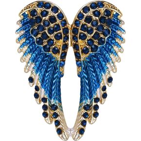 EVER FAITH Women's Austrian Crystal Enamel Angel Wings Brooch Pin