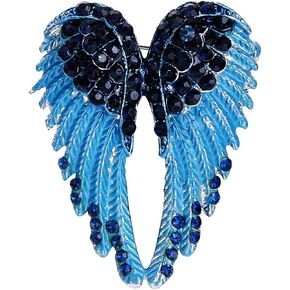 EVER FAITH Women's Austrian Crystal Enamel Angel Wings Brooch Pin