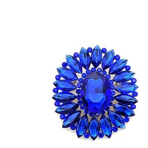 قطعة بيان المرأة أنيقة البيضاوي كريستال حجر الراين زهرة بروش دبوس in Kuwait