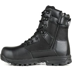 LA Police Gear Sector 8" Side-Zip Waterproof Duty Boots for Men, Waterproof Tactical Boots, Men's Waterproof Boots