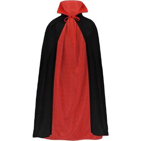 ZUYPSK Kids Boys and Girls Black Red Reversible Masquerade Cape for Magician Christmas Halloween
