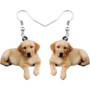 NEWEI Acrylic Sweet Labrador Retriever Dog Dangle Earrings Drop Animal Jewelry For Women Girl Gift Charm Accessories