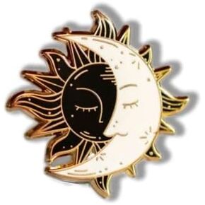 The Moon And The Sun Ancient Symbol Enamel Pin for Backpack Cloth Lapel Bag Hat Gift for Women Girl Men Boy Space Astrological Lovers in Kuwait