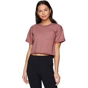 RBX Women's Relaxed Crop Top Athletic Fashion Yoga Short Sleeve Cropped T-Shirt