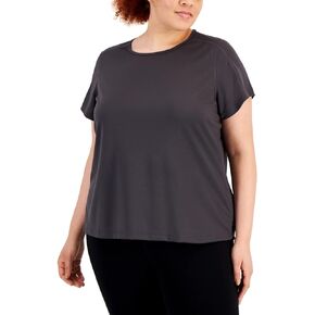 ID Ideology Women's Birdseye Mesh T-Shirt Gray Size 1X