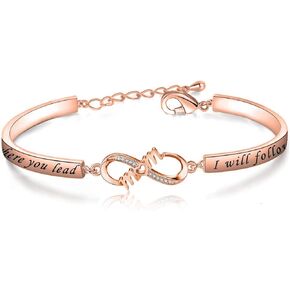 CENWA Where You Lead I Will Follow Bracelet Mother Daughter Bracelet Mother’s Day Gift
