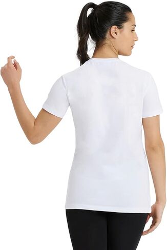 Team Women's Panel Cotton T-Shirt Short Sleeve V-Neck Active Tee Regular Fit Lightweight Athletic Top Gym Training in Saudi Arabia