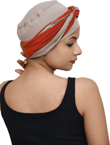 Chemo Bamboo Sleep Cap with Knotted Twisted Headband for Cancer Patients Headwear for Women in Saudi Arabia