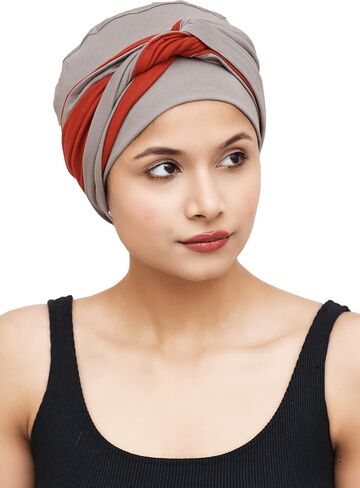 Chemo Bamboo Sleep Cap with Knotted Twisted Headband for Cancer Patients Headwear for Women in Saudi Arabia